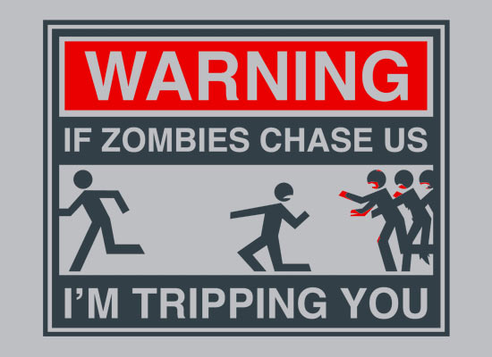 Tripping your fellow Zombie bashers.  For shame, or good show?